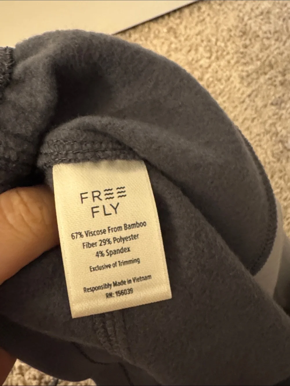 NWT Free Fly Storm Cloud Bamboo Lightweight Fleece Jogger Men's Size Large